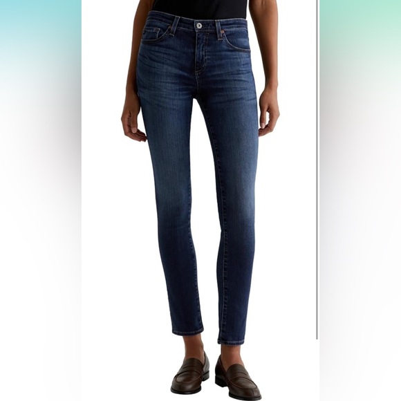 AG The Prima Mid Rise Cigarette Dark Blue Denim Jean Size 31 Women’s - Picture 2 of 11